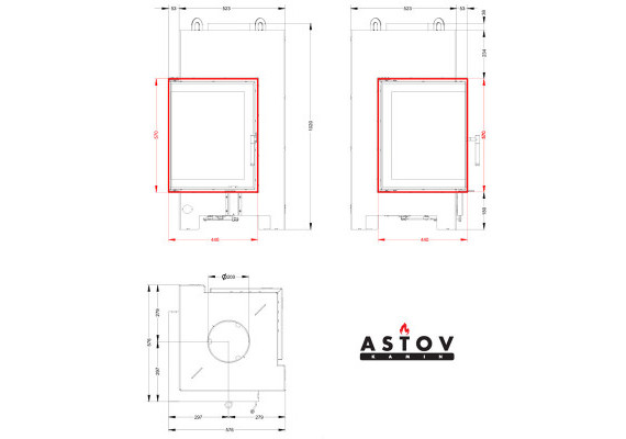 ПЕЧЬ-КАМИН ASTOV APLIT П2С 440