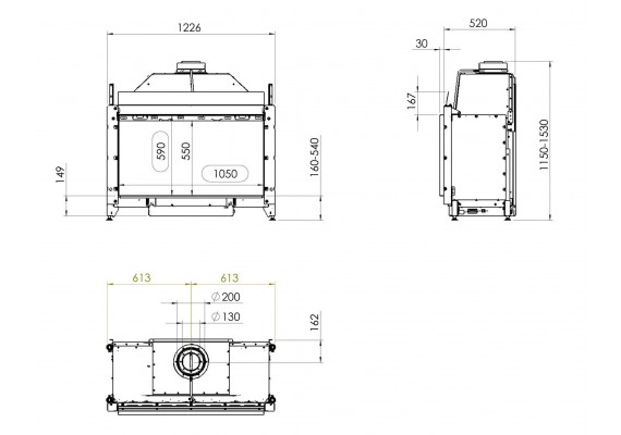 Газовая топка Kalfire Gi105/59F