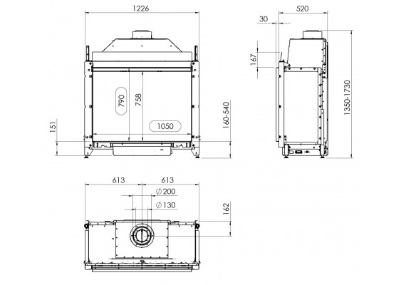 Газовая топка Kalfire Gi105/79F