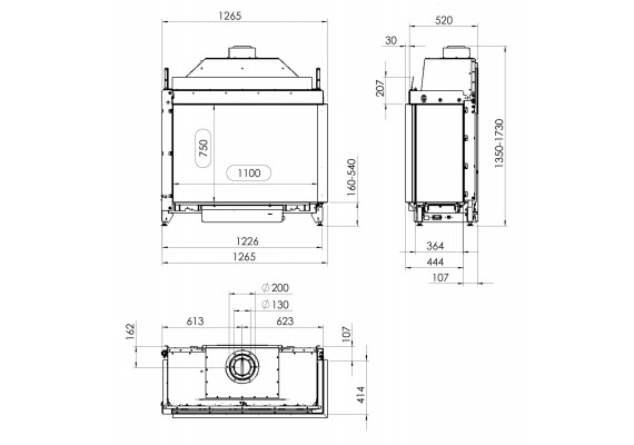 Газовая топка Kalfire Gi110/75C  R/L