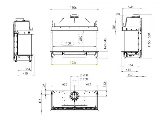 Газовая топка Kalfire Gi115/55S 