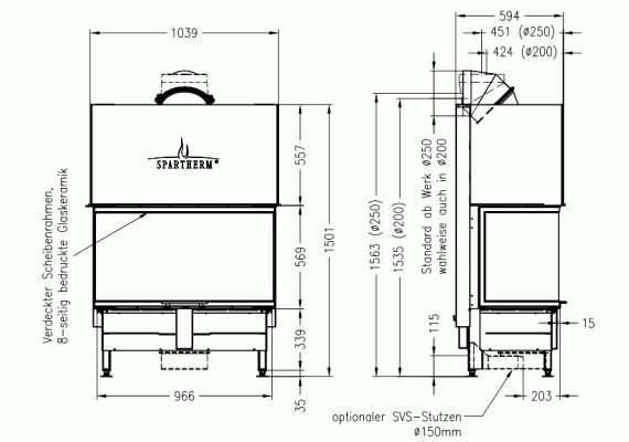 Топка Spartherm Linear 4S Arte 3RL100h