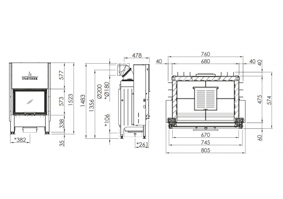 Топка Spartherm Linear 4S Varia 1V57Н